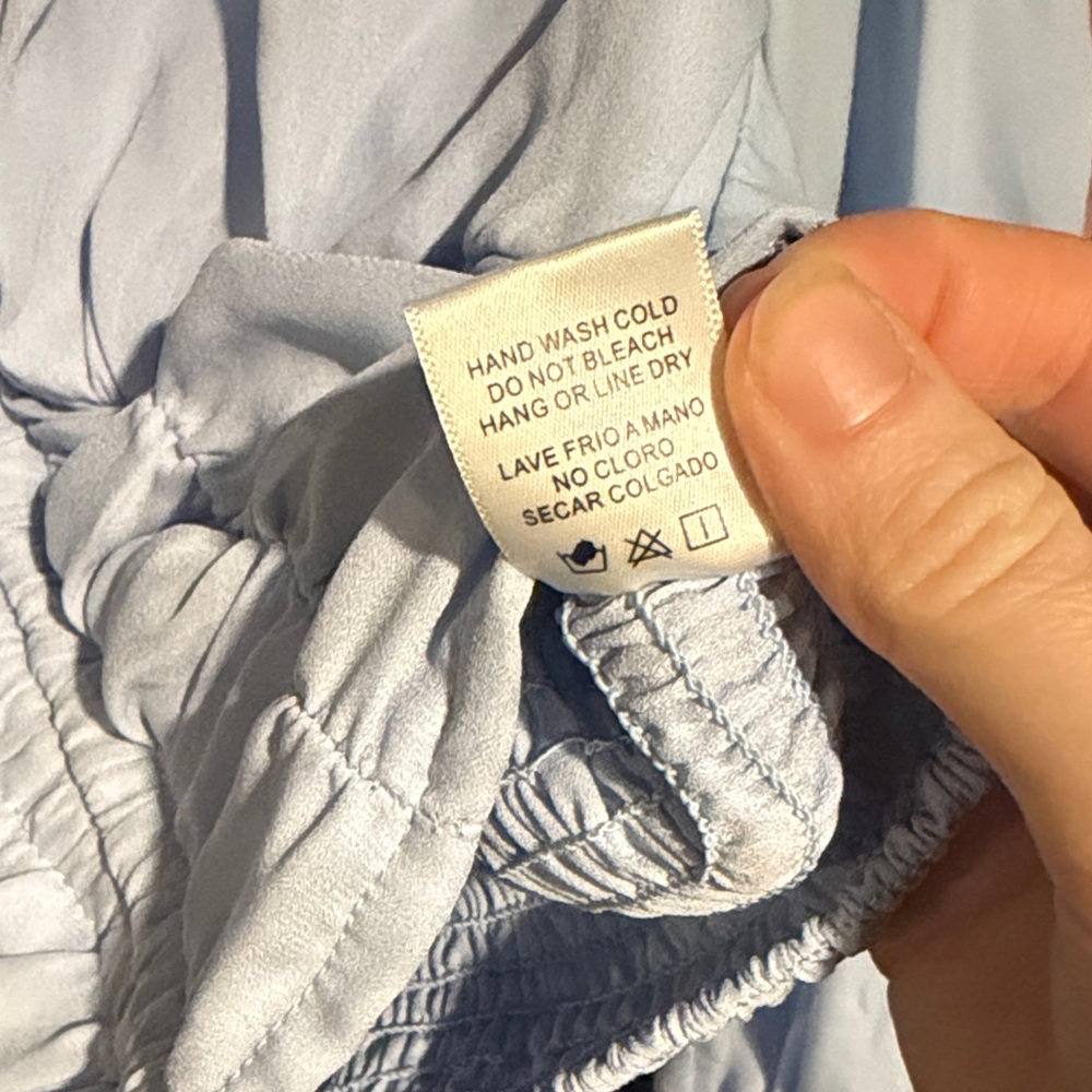 Light Blue Women's Ruched Top - Picture 8 of 8